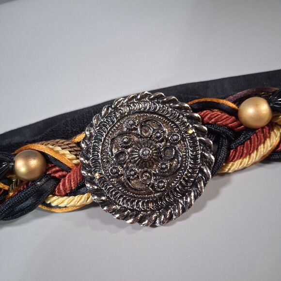 Carolyn Tanner Designs Inc Accessories - VTG 80s Carolyn Tanner Designs Braided Beaded Medallion Belt Atlanta Art Boho